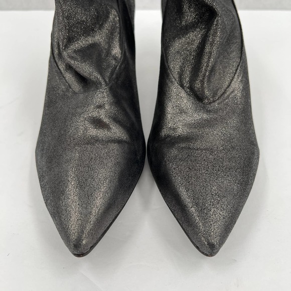 COCLICO Shoes Womens 37 Gray Metallic Juno Boot Stretch Anthracite Scrunch - Picture 2 of 12